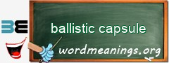 WordMeaning blackboard for ballistic capsule